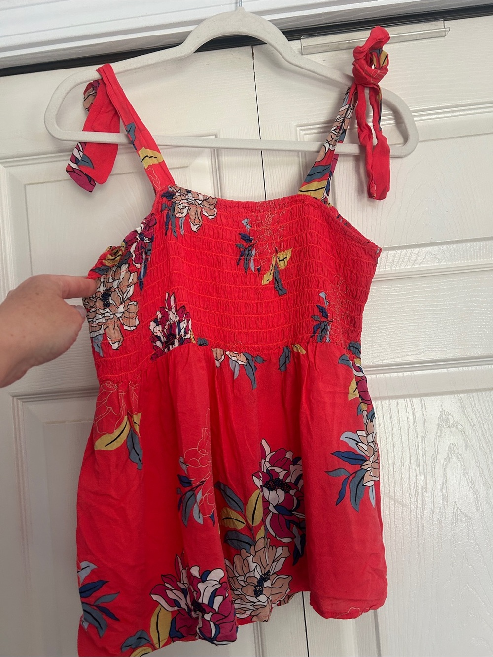 Grace & Lace Red Floral Tie-Strap Tank Top
